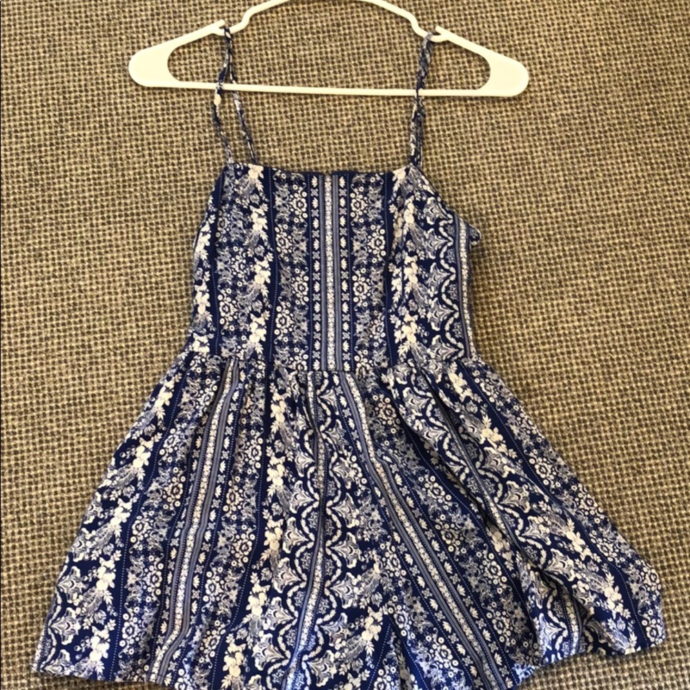 Blue patterned romper